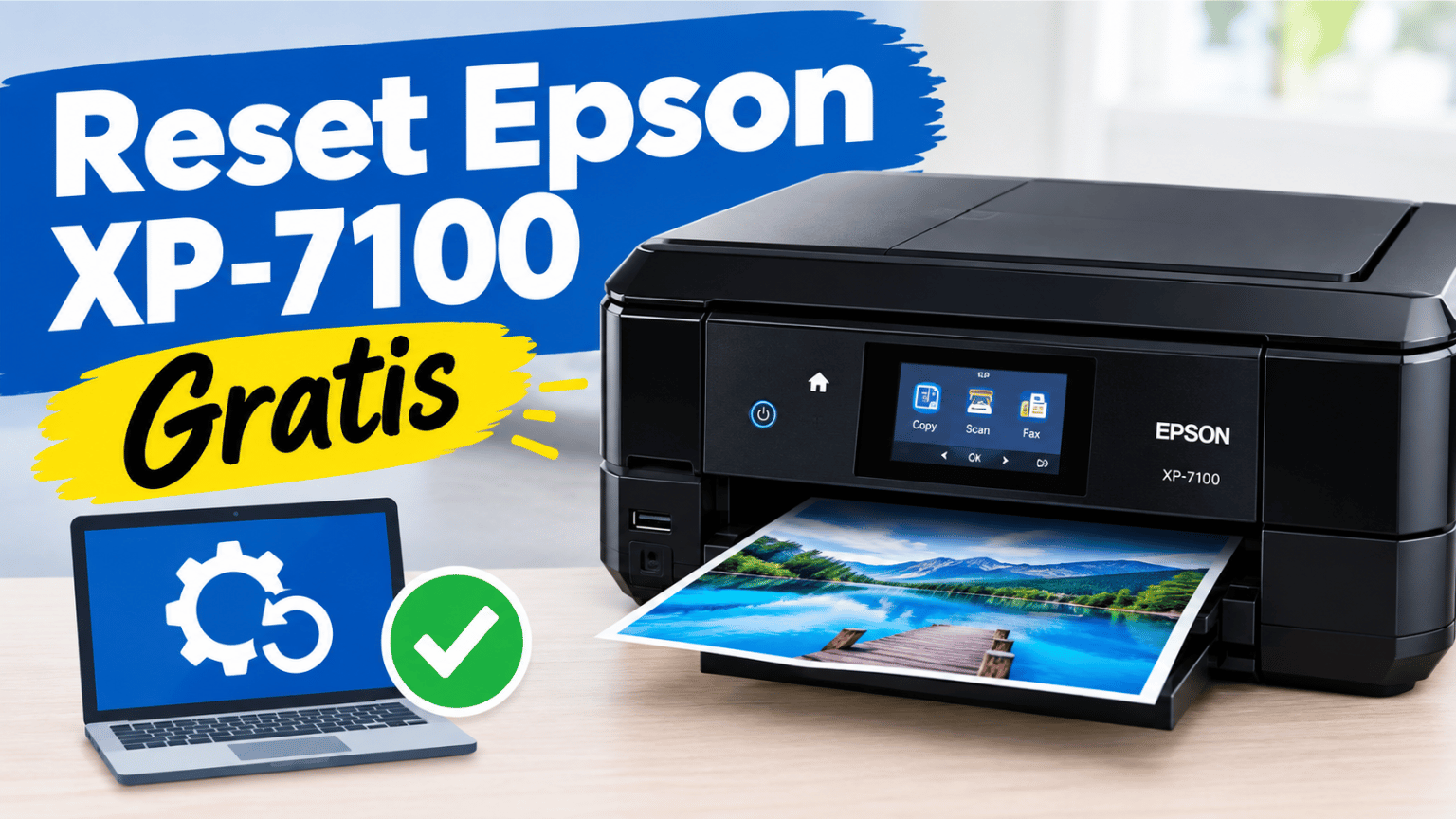 Reset Epson XP-7100 gratis: procedimiento para reiniciar el contador de tinta residual de la impresora.