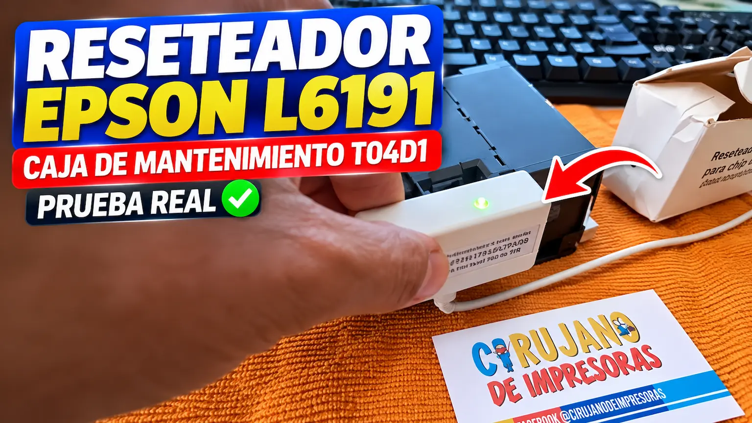 Reseteador Epson L6191 para caja de mantenimiento T04D1