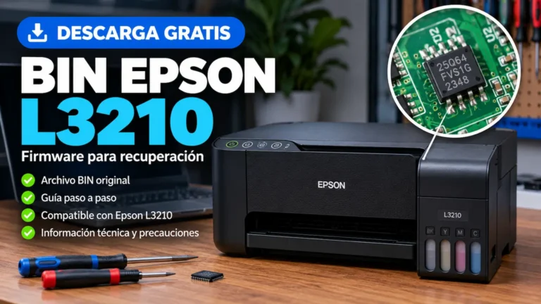 BIN Epson L3210 gratis para reparación y programación de memorias electrónicas